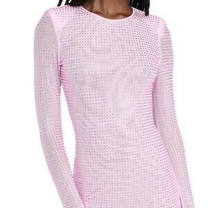 SELF-PORTRAIT Rhinestone-embellished Minidress In Violet